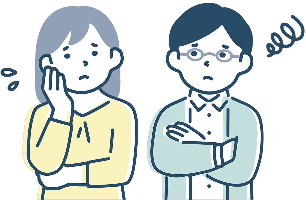 悩むシニア夫婦