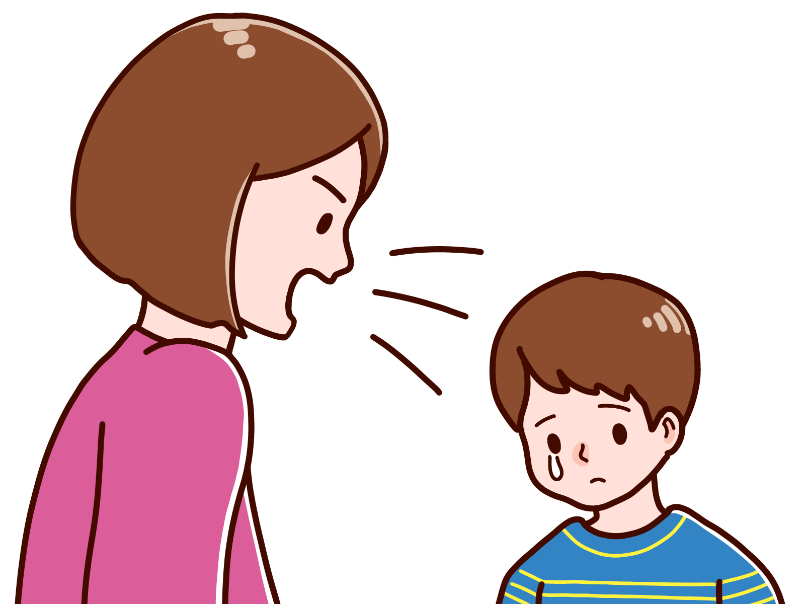 母親に叱られる子ども
