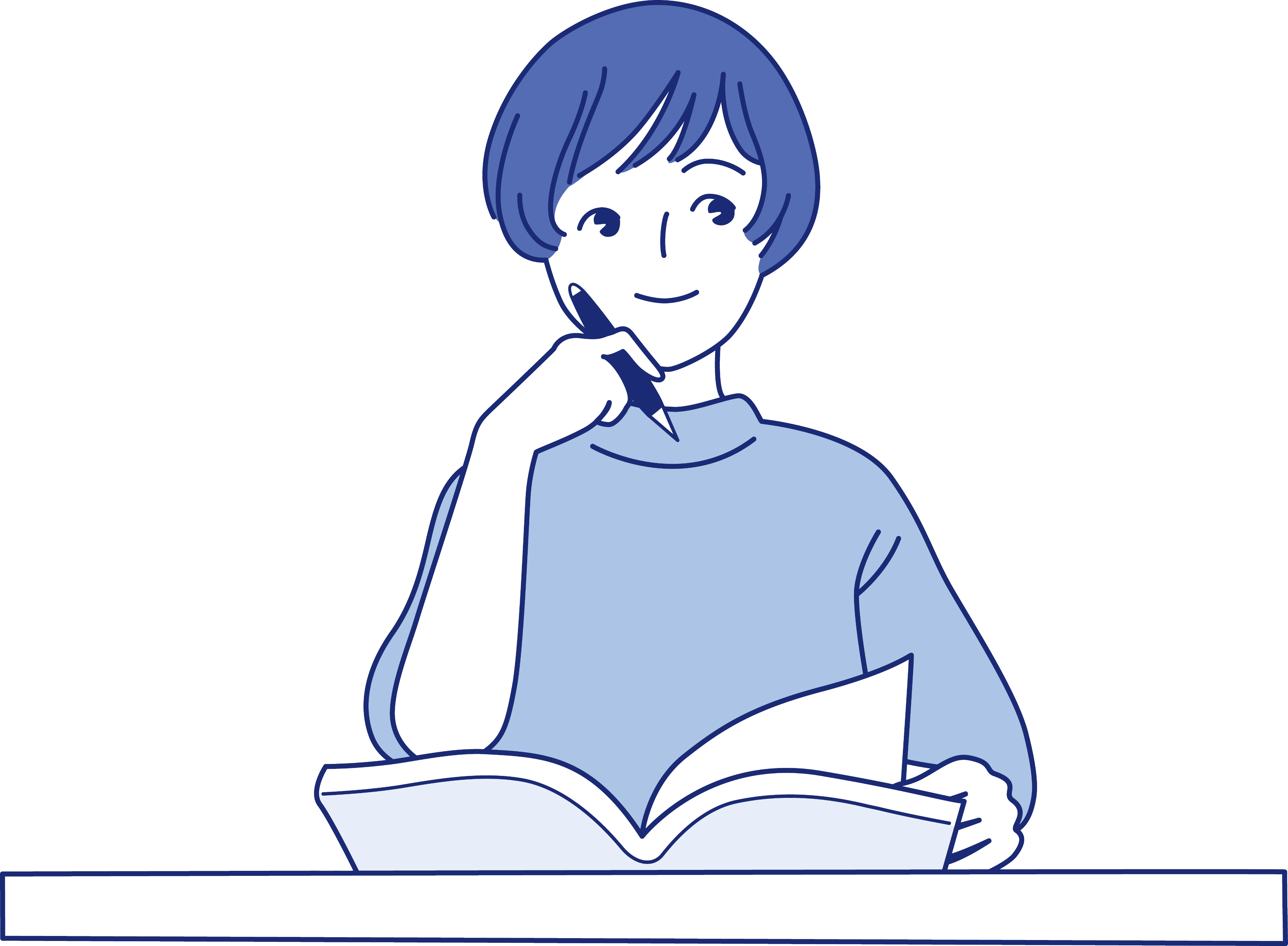 紙に書くことを計画立てている人