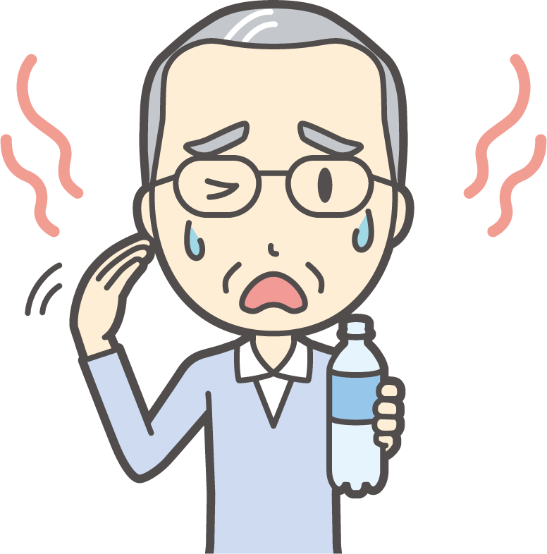 脱水を起こしている人